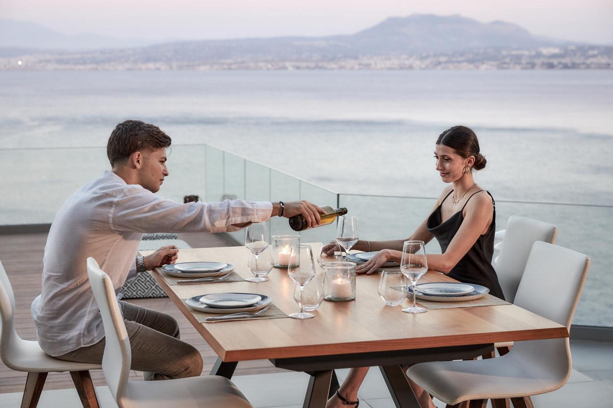 Beachfront Villa In Crete - Epavli Luxury Villa Agia Pelagia Exterior foto